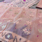 Handwoven Dhakai Jamdani Saree – Peach Halfsilk