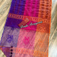 Elegant Magenta Orange Purple Dhakai Jamdani Saree - Handloom Classic
