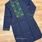 Original Dhakai Jamdani Punjabi – Handwoven Pure Cotton, Navy Blue