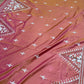 Coral Pink Duel Tone Bangalore Silk Kantha Saree