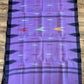 Sylheti Monipuri Handwoven Cotton Saree – Lilac & Black
