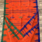 Sylheti Monipuri Handwoven Cotton Saree– Orange
