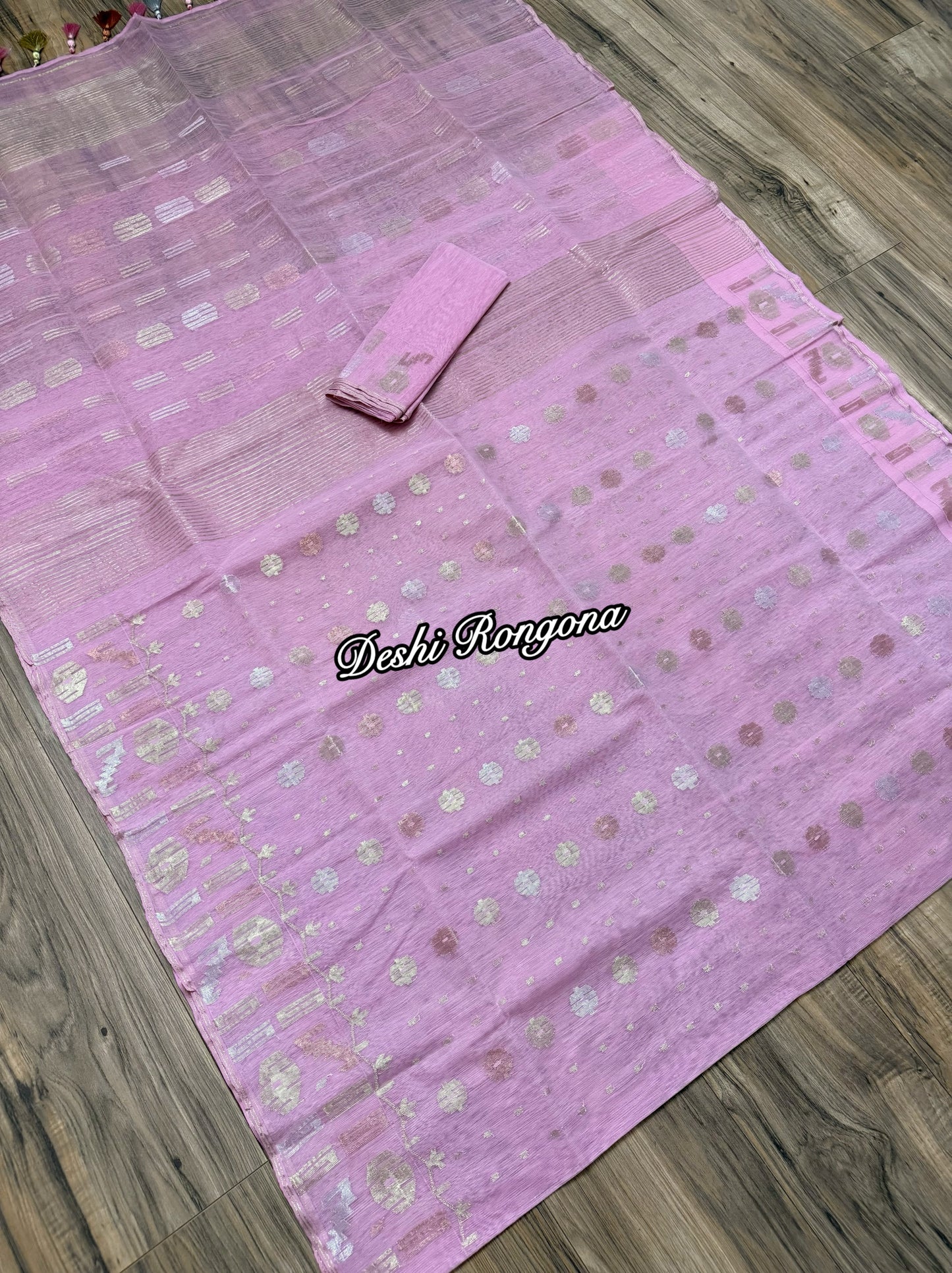 Original Dhakai Jamdani Saree -Baby Pink