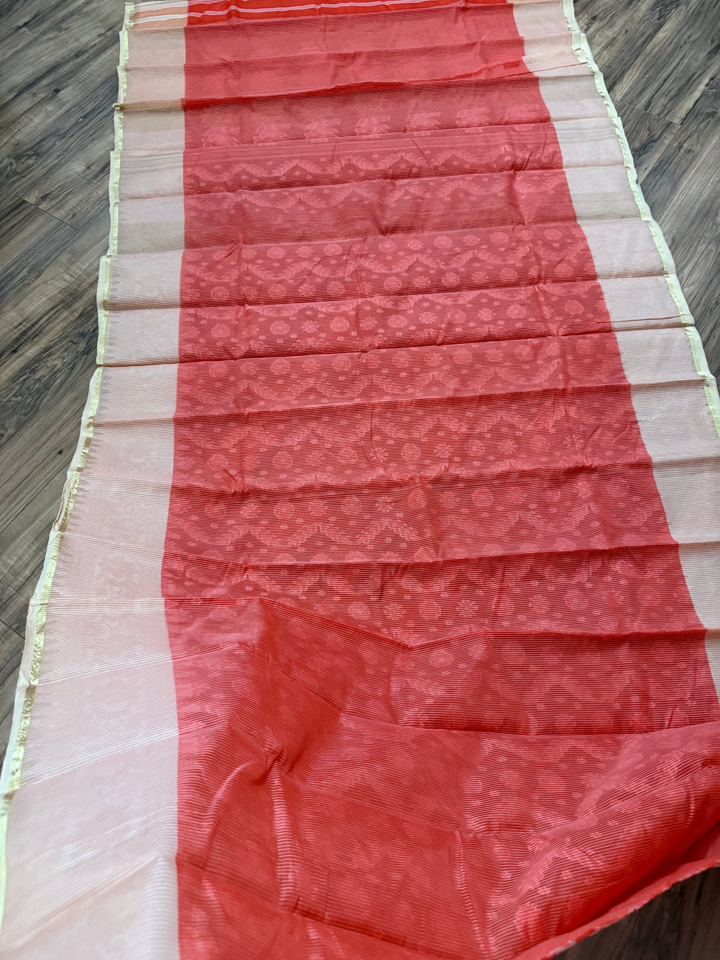 Tangail Halfsilk Saree, Orange