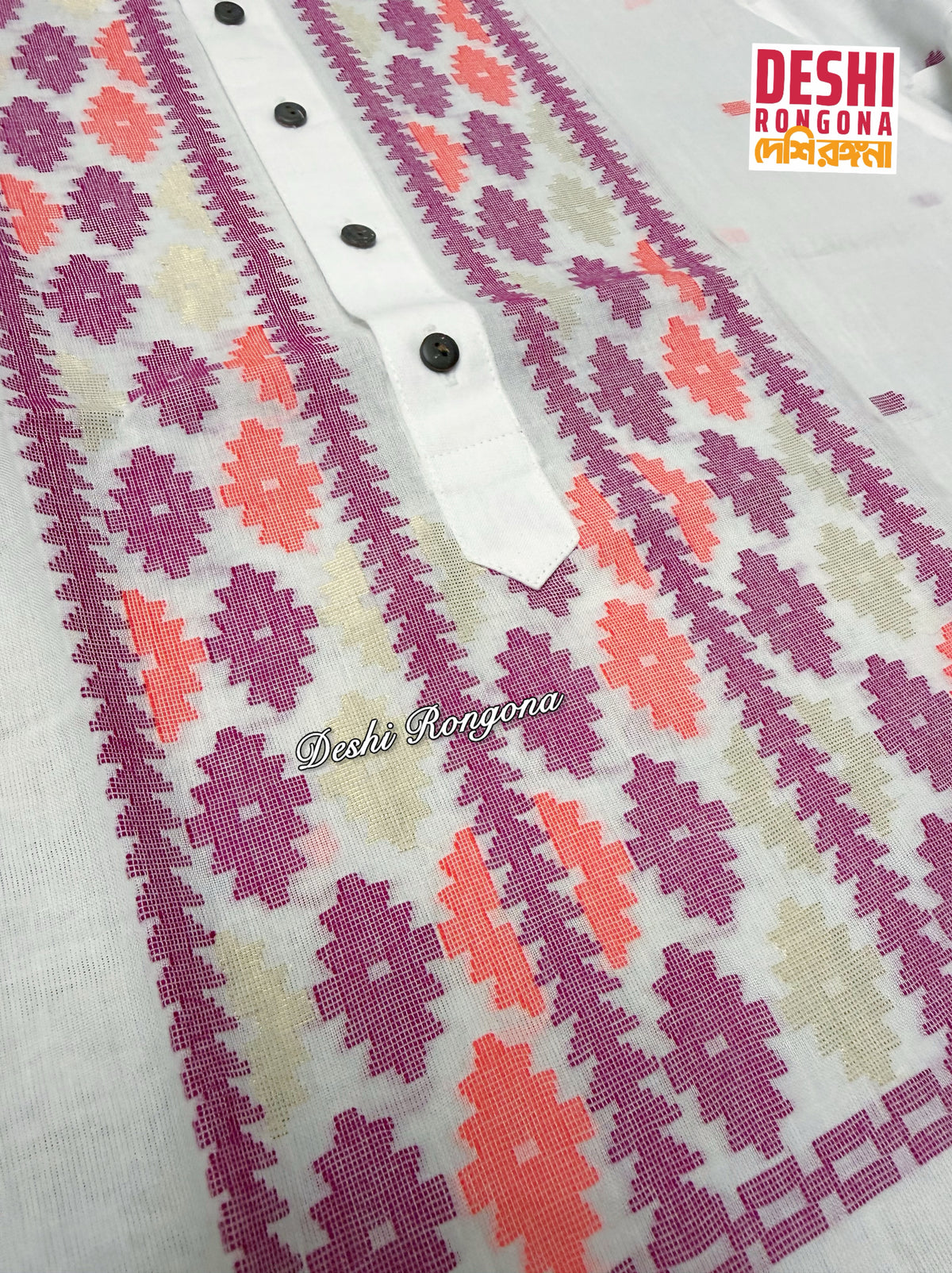 Original Dhakai Jamdani Men Punjabi, Pure Cotton