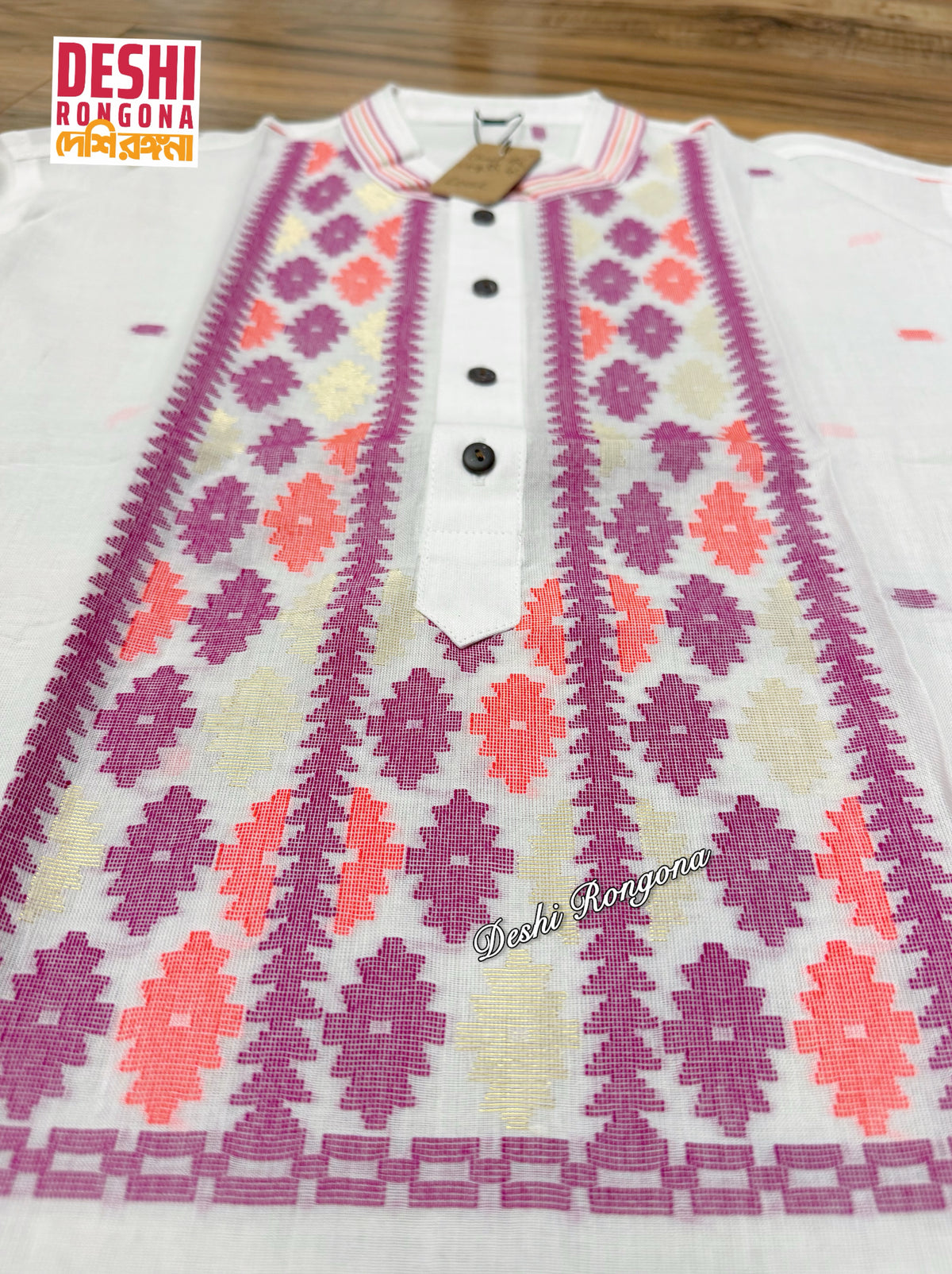 Original Dhakai Jamdani Men Punjabi, Pure Cotton