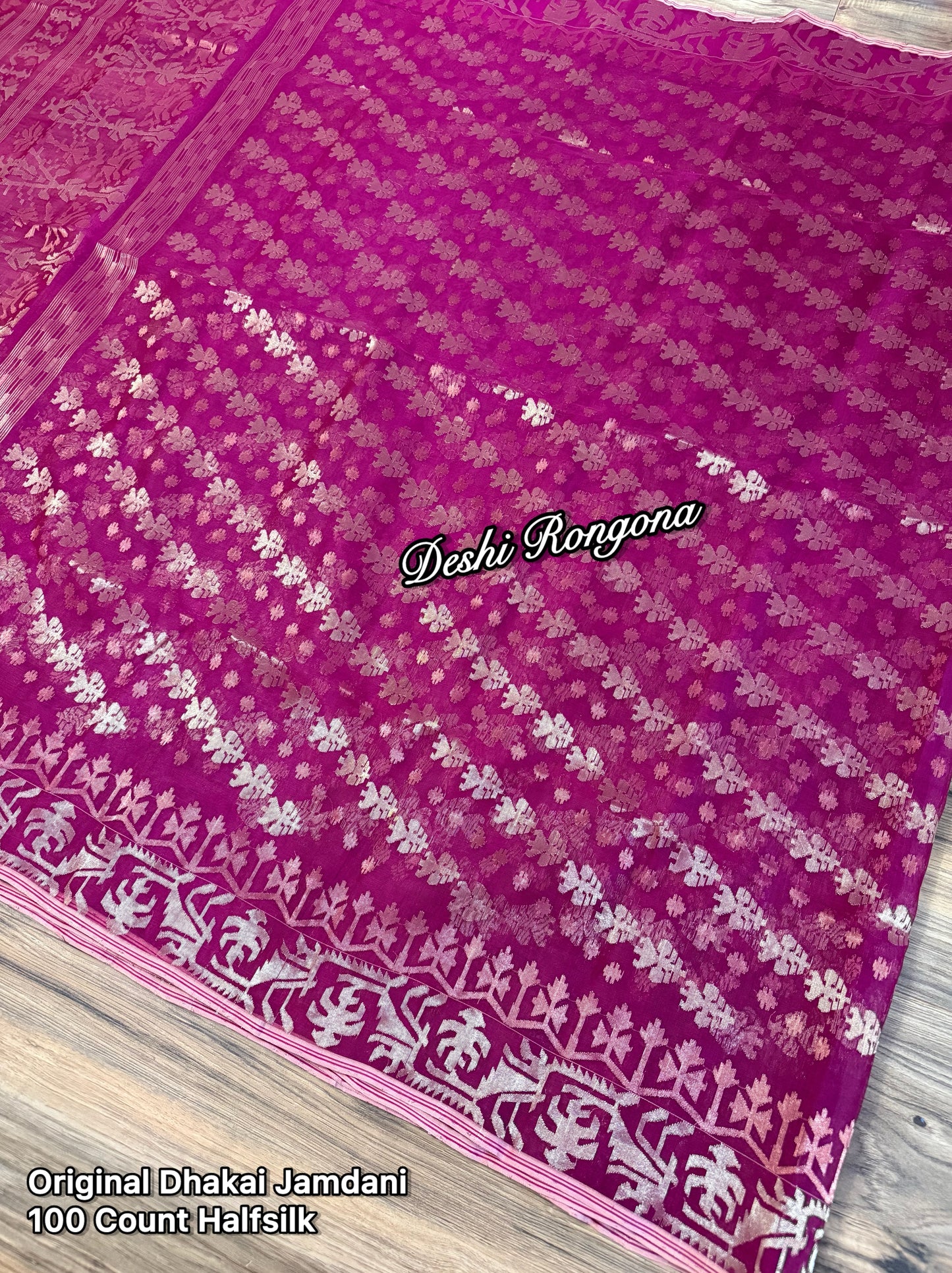 Exclusive Magenta Dhakai Jamdani Saree - Handloom Classic