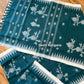 Monipuri Handwoven Cotton Saree – Teal & White