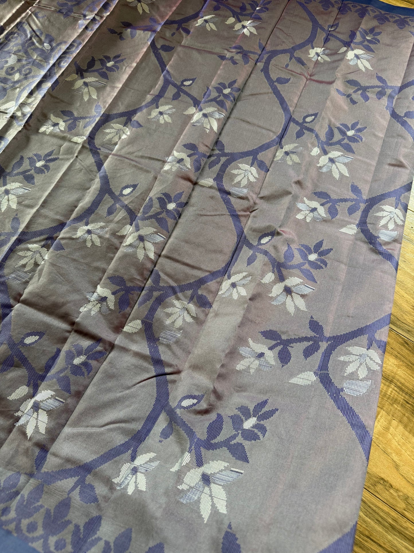 Tangail Silk Saree green and blue check