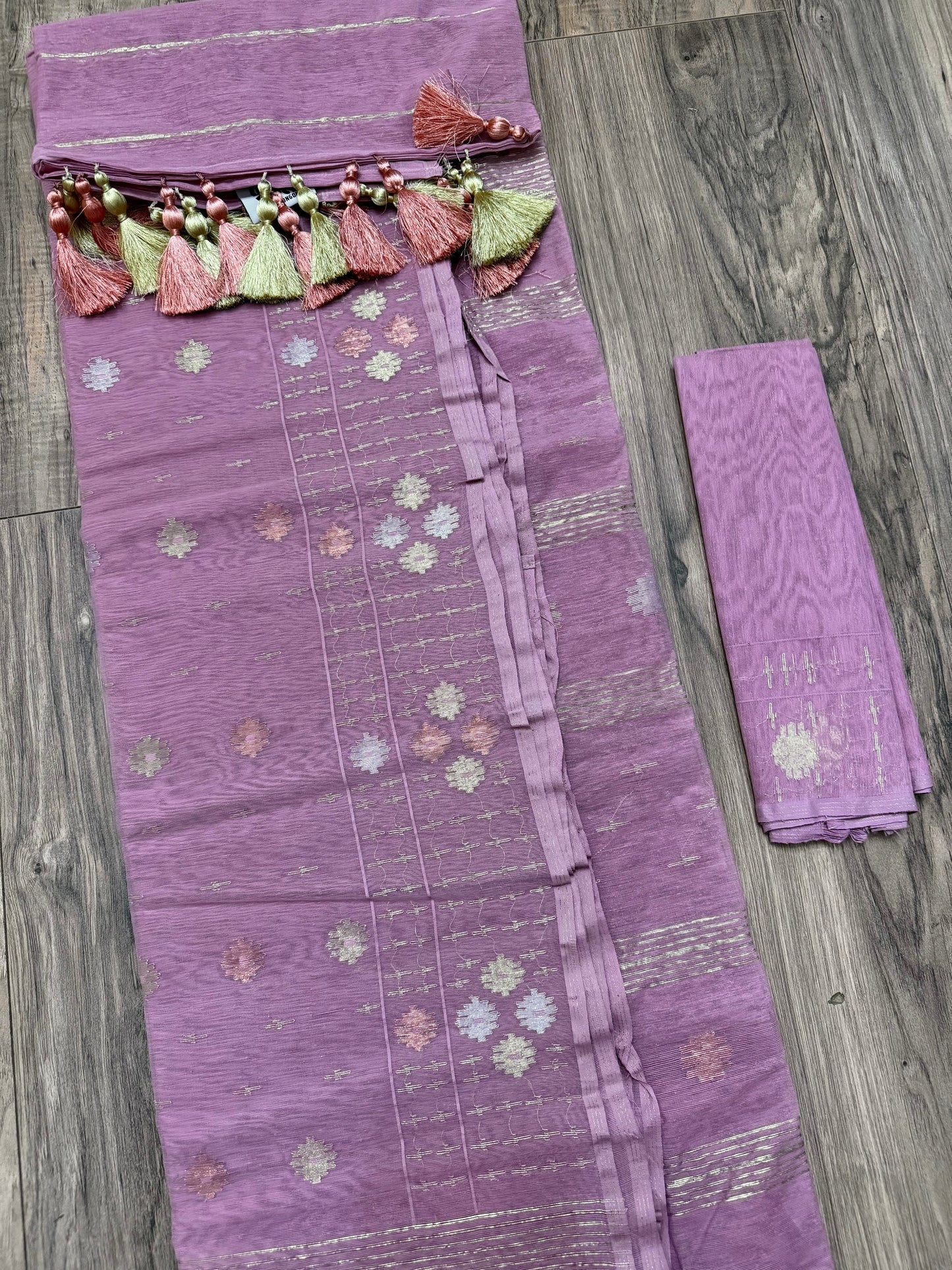 Original Dhakai Jamdani Saree - Opera Mauve