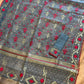 Gray Dhakai Jamdani Saree with Red and Zari work