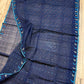 Original Dhakai Jamdani Saree - Navy Blue