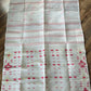 White Red Dhakai Jamdani Saree - Handwoven 40 Count Halfsilk
