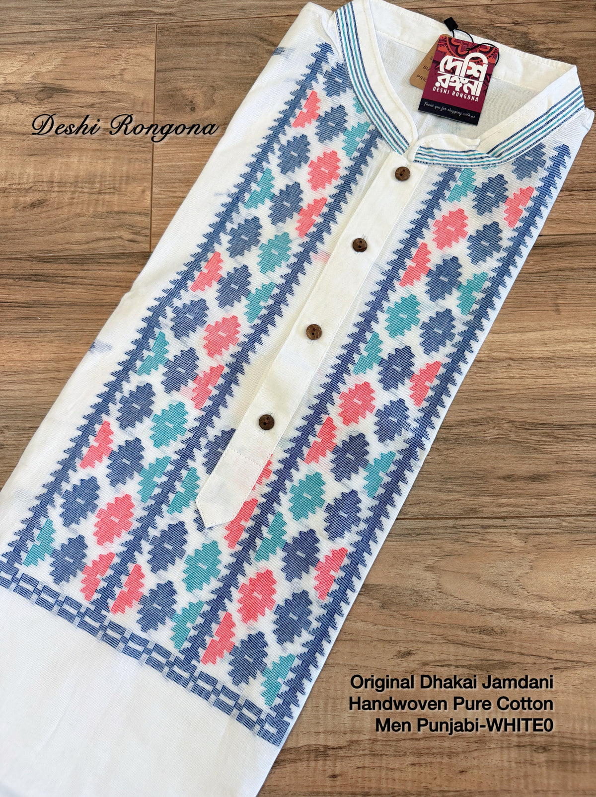Original Dhakai Jamdani Men Punjabi-Pure Cotton