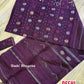 Original Dhakai Jamdani Saree - Plum Purple