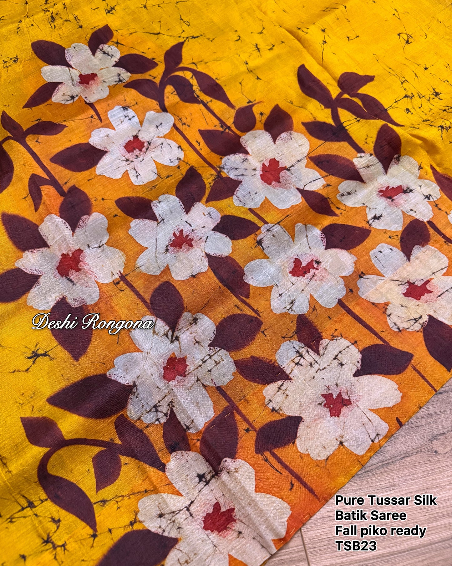 Pure Tussar Silk Hand Batik Saree
