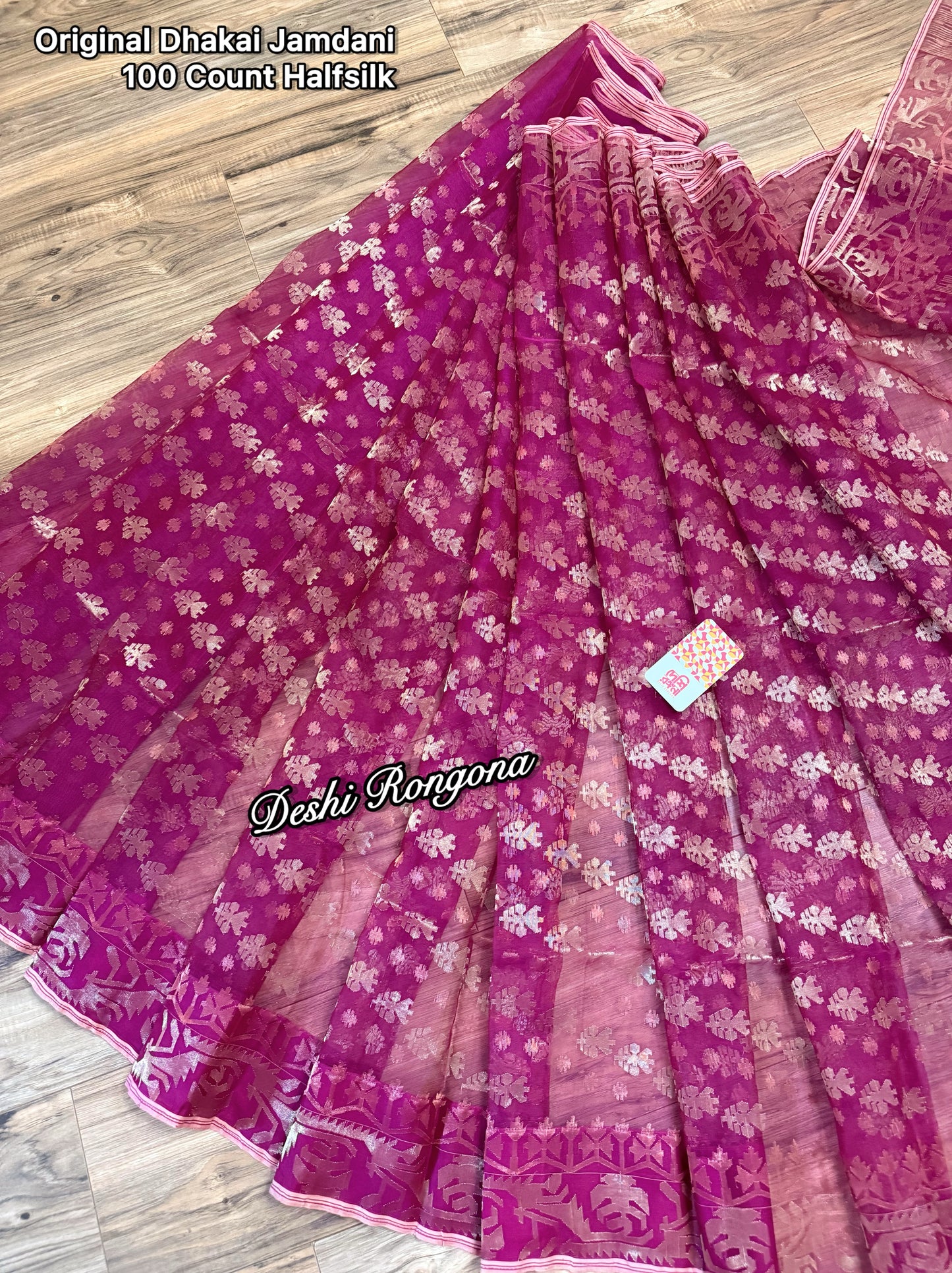 Exclusive Magenta Dhakai Jamdani Saree - Handloom Classic