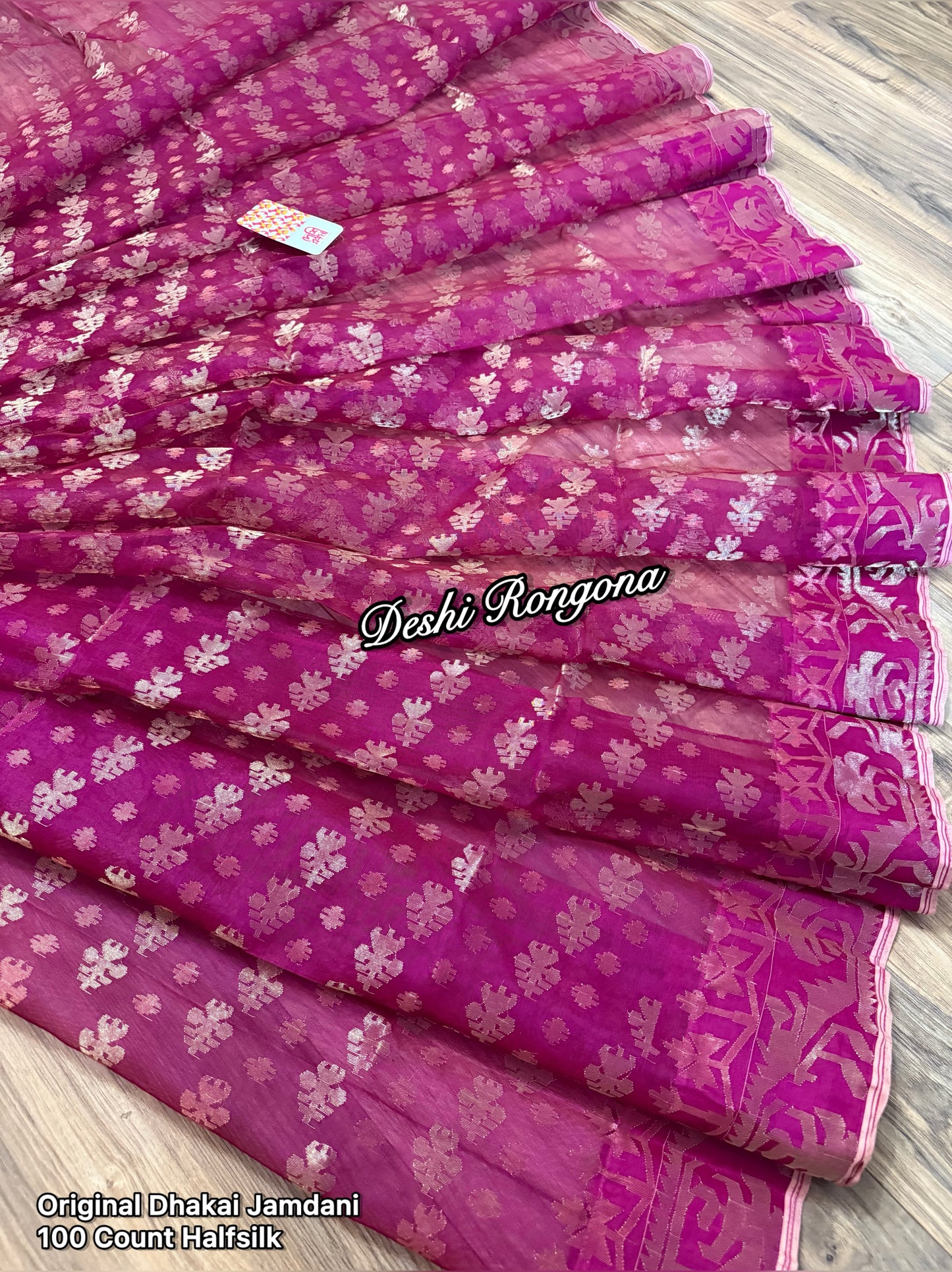 Exclusive Magenta Dhakai Jamdani Saree - Handloom Classic