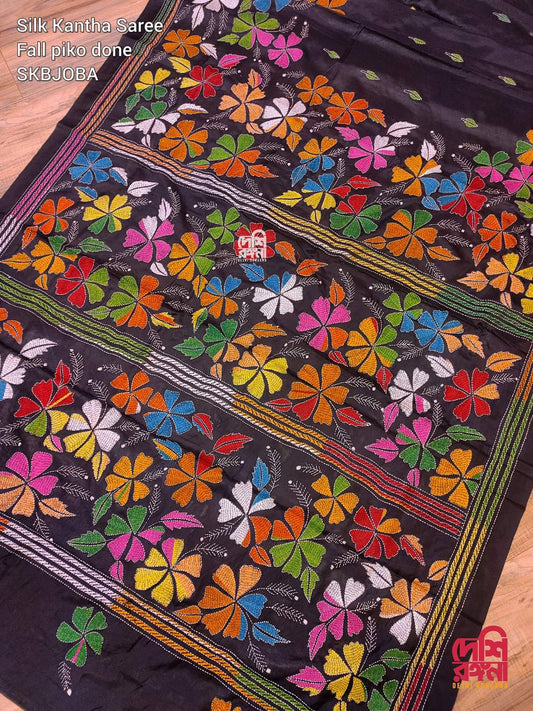Bangalore Silk Kantha Saree - Joba Theme