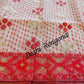 White Red Dhakai Jamdani Saree - Handloom 80 Count