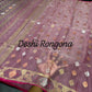 Handwoven Dhakai Jamdani Saree – Pink Mauve Halfsilk
