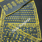 Gray Dhakai Jamdani Saree with Lemon Yellow work