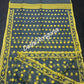 Gray Dhakai Jamdani Saree with Lemon Yellow work