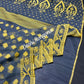 Gray Dhakai Jamdani Saree with Lemon Yellow work