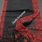 Elegant Pure Cotton Dhakai Jamdani Saree - Black and Red