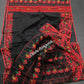 Elegant Pure Cotton Dhakai Jamdani Saree - Black and Red