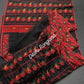 Elegant Pure Cotton Dhakai Jamdani Saree - Black and Red