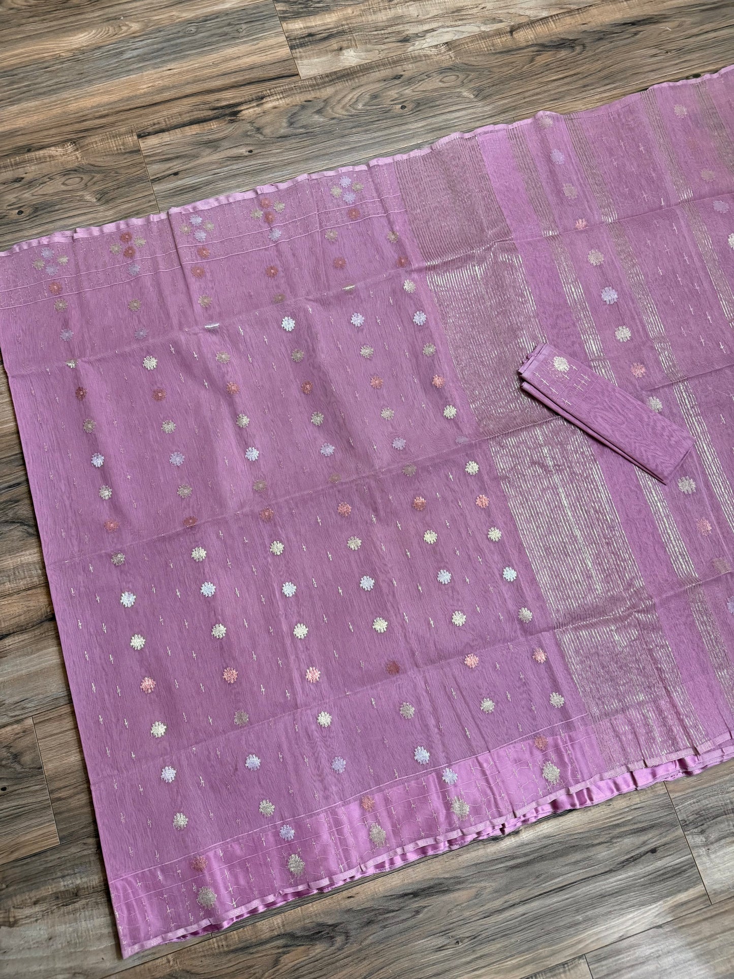 Original Dhakai Jamdani Saree - Opera Mauve