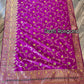 Magenta Benaroshi Katan Silk Saree – Elegant Wedding & Party Wear