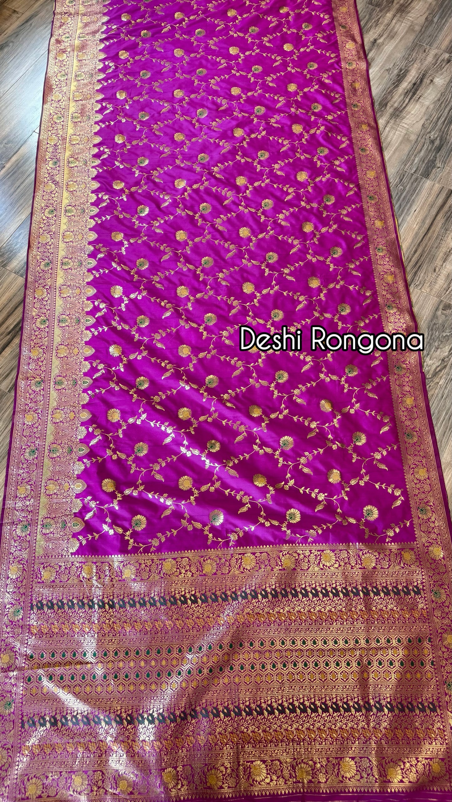 Magenta Benaroshi Katan Silk Saree – Elegant Wedding & Party Wear