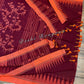 Monipuri Cotton saree, Maroon and Orange