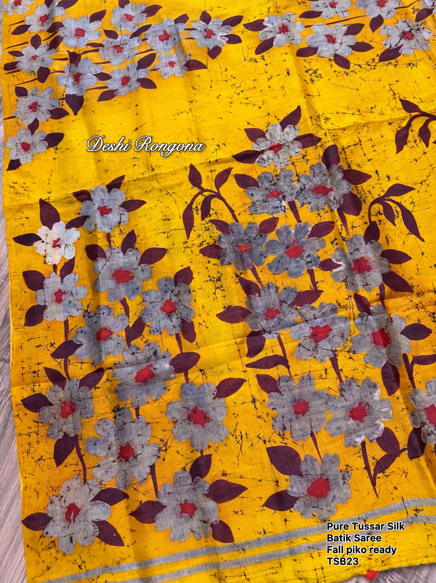Pure Tussar Silk Hand Batik Saree