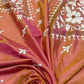 Coral Pink Duel Tone Bangalore Silk Kantha Saree