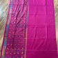 Magenta Pink Bangalore Silk Kantha Saree