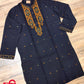 Original Dhakai Jamdani Men Punjabi, Pure Cotton, Black and Orange work Contrast Handloom, Comfortable, Elegant, Made in Dhaka, Bangladesh