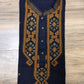 Original Dhakai Jamdani Men Punjabi, Pure Cotton, Black and Orange work Contrast Handloom, Comfortable, Elegant, Made in Dhaka, Bangladesh