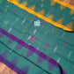 Sea Green Monipuri Saree with Dual Temple Border