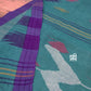 Sea Green Monipuri Saree with Dual Temple Border