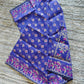 Tangail Tantuja Semi Muslin-Cotton Saree, Beautiful Olive with Magenta-Golden Thread Work, Handwoven Elegant, Made in Tangail,Bangladesh