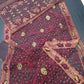 Elegant Deep Maroon Dhakai Jamdani Saree - Handloom Classic