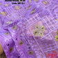Original Moslin Hand Embroidery work Saree, Lavender Dream