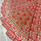 Original Moslin Hand Embroidered Saree, Bridal Red
