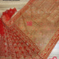 Original Moslin Hand Embroidered Saree, Bridal Red