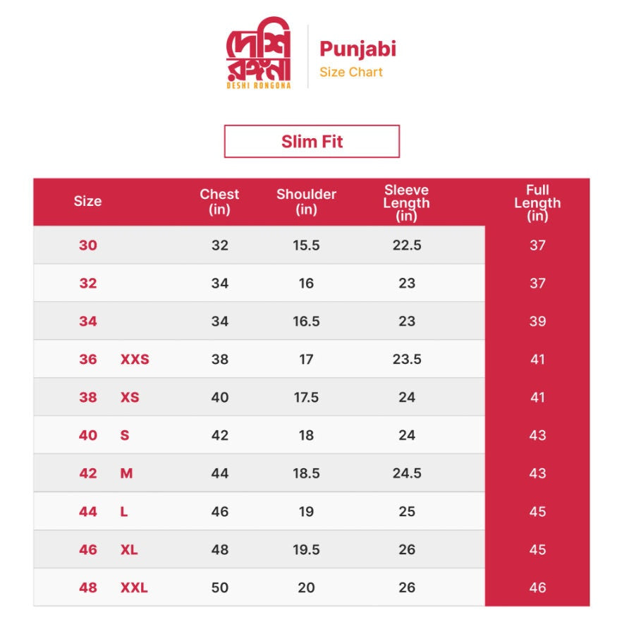 Original Dhakai Jamdani Men Punjabi, Pure Cotton, SLIM FIT