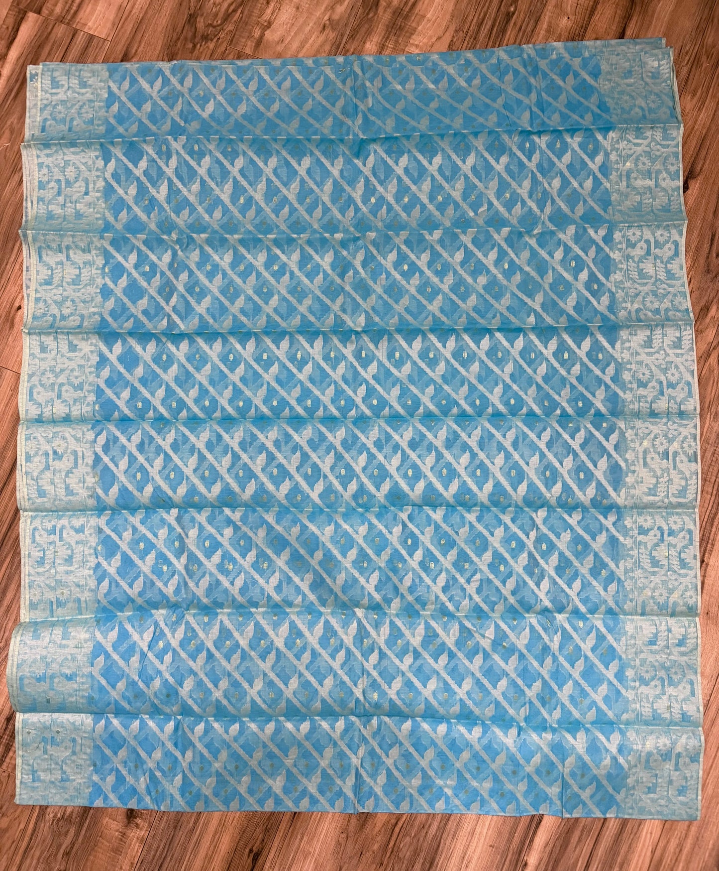 HalfSilk Tangail Saree, Beautiful Merigold Color with Red and Golden Thread Work, Handloomed, Elegant, Classy Party Ware Sharee