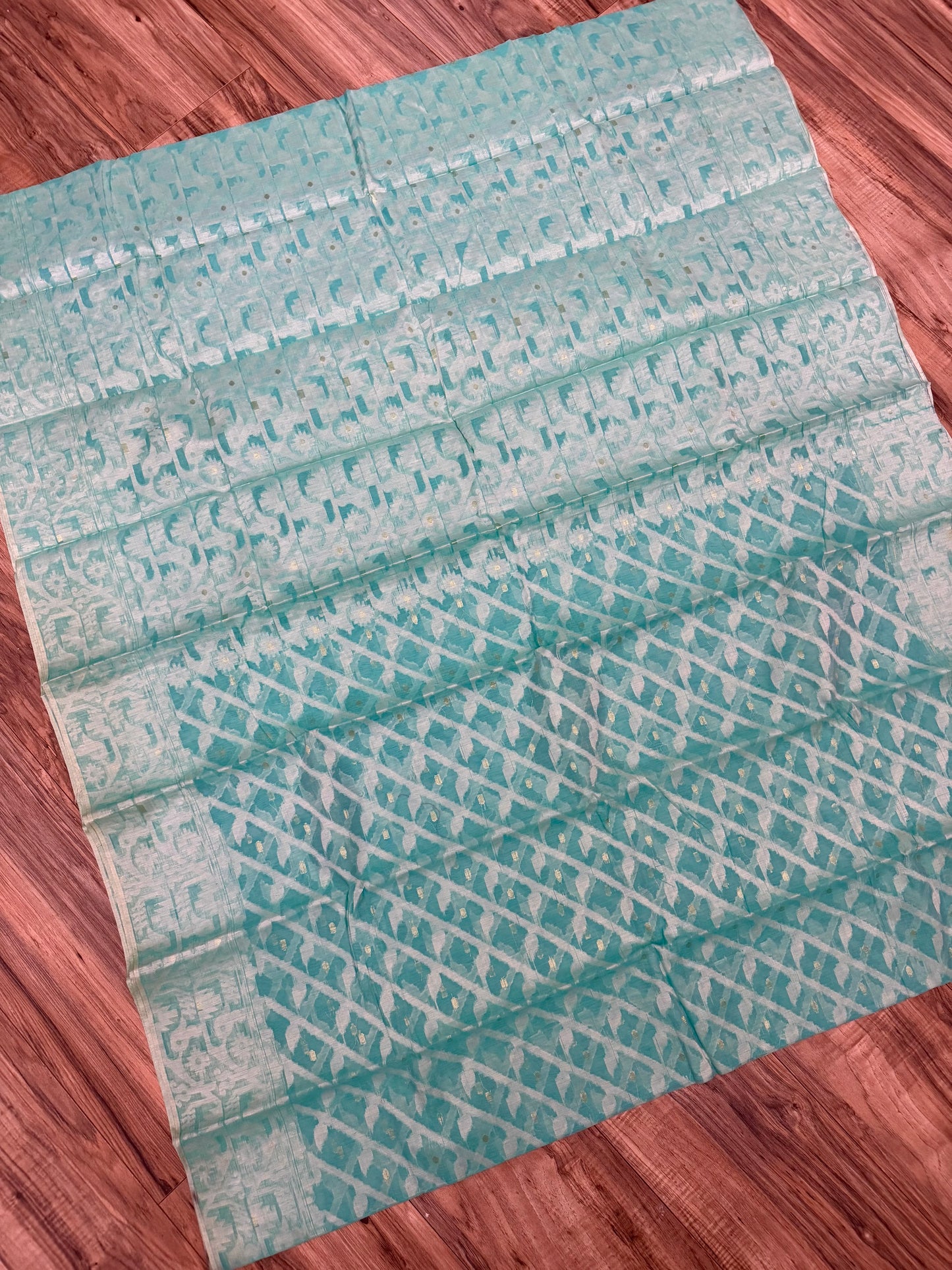 Tangail Saree, Halfsilk Seagreen